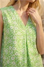 Green Floral V-Neck Vest Top, Image 4 of 4