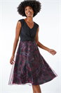 Pink Twist Front Butterfly Print Stretch Dress, Image 1 of 5