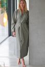 Pale Green British Boxers Pale Green "Orkney" Herringbone Brushed Cotton Dressing Gown, Image 2 of 3