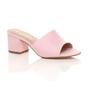 Light Pink AJVANI Light Pink Mid Block Heel Peep Toe Mules Sandals, Image 1 of 6