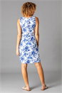 Blue Button Back Printed Shift Dress, Image 2 of 4