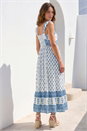 Blue Petite Floral Strappy Midi Dress, Image 3 of 4