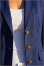Navy  Button Detail Stretch Blazer, Image 4 of 4