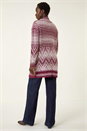 Red Jacquard Knit Cardigan, Image 3 of 5