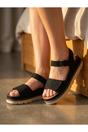 Black iKrush Black Isla Platform Velcro Sandal, Image 1 of 6