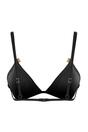 Black WOVCOR Black Applique Detail Triangle Bikini Top, Image 3 of 5