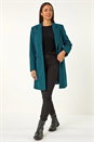 Teal Tailored Single Breasted Coat, Image 2 of 6