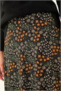 Orange Ditsy Floral Print Stretch Midi Skirt, Image 5 of 5