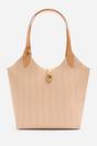 Beige Akira Raffia Shoulder Bag with Contrast Front Pocket, Image 1 of 7