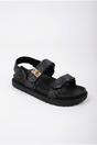 Black iKrush Black Saoirse Geometric Print Flatform Sandals, Image 2 of 5