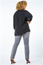 Black Curve Lace Panel Stretch Top, Image 3 of 5
