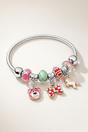 Silver Unicorn Charm Dangle Silver Enamel Bangle Bracelet, Image 1 of 1