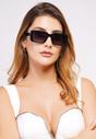 Black AVANT-GARDE PARIS Black Retro-Inspired Bold Rectangle Sunglasses, Image 5 of 7