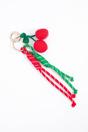 Red Cherries Knitted Clip On Bag Charm in Red, Image 1 of 3