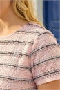 Pink Curve Stripe Frill Lace Top, Image 4 of 4