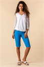 Blue Stretch Knee Length Shorts, Image 3 of 4