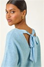Blue Ribbon Bow Tie Back Jumper, Image 2 of 5