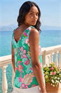 Green Floral Spot Printed Vest Top, Image 3 of 4