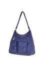 Blue Real Leather Medium Shoulder Bag, Image 2 of 5
