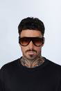 Brown SVNX Brown Oversized Rounded Sunglasses, Image 6 of 7