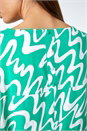 Green Swirl Print Button Back Tunic Top, Image 5 of 5