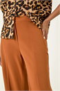 Rust Wide Leg Stretch Trousers, Image 5 of 7