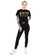 Black Blondie Cropped T-Shirt Ladies Rainbow Logo, Image 2 of 4