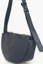Navy Blue Italian LeatherHalf Moon Crossbody Bag, Image 3 of 3