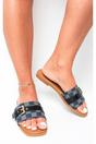 Black 3694 Black Ariah Open Toe Flat Sandals, Image 4 of 8
