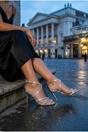 Silver Zinnia Rhinestone Embellished Strappy Sandals, Image 3 of 3