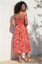 Orange Dusk Abstract Print Midi Dress, Image 3 of 4