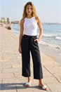 Black Tie Waist Detail Culottes, Image 2 of 4
