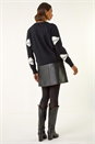 Black Bow Tie Front Knit Jumper, Image 3 of 5