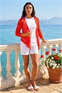 Coral Waterfall Popcorn Knitted Cardigan, Image 2 of 4