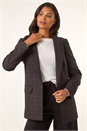 Aubergine Check Print Longline Blazer, Image 1 of 5