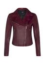 Burgundy Leather Brando Biker Jacket -Loughton, Image 1 of 4