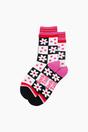 Pink Sock Talk Pink Flower Checkerboard Bamboo Socks, Image 3 of 4