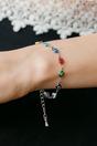 Silver Turkish Evil Eye Rainbow Bracelet, Image 1 of 2