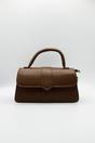 Brown Small Crossbody Hard Top Handle Bag in Brown, Image 3 of 6