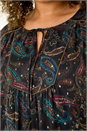 Blue Curve Tie Neck Metallic Top, Image 5 of 5
