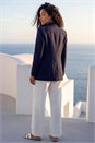 Navy  Longline Smart Jacket, Image 3 of 4