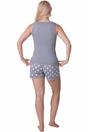 Grey Camille Lingerie Grey 100% Cotton Plain Sleeveless Top Pyjama, Image 3 of 5