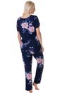 Navy Camille Lingerie Navy Lightweight Floral Print Pyjama Set, Image 3 of 5