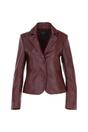 Burgundy Ashwood Leather Burgundy 'Angelica' Real Leather Two Button Blazer, Image 2 of 4