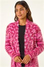 Pink Fluffy Longline Cosy Cardigan, Image 1 of 5