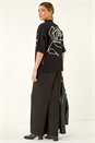 Black Rose Motif High Neck Knit Jumper, Image 3 of 5