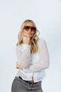 Brown SVNX Brown Retro Navigator Sunglasses, Image 1 of 7