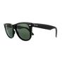 Black Rectangle Black Green Polarized Wayfarer 2140 Sunglasses, Image 2 of 3