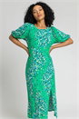 Green Petite Floral Print Empire Midi Dress, Image 1 of 5