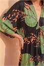 Green Boho Leaf Maxi Dress, Image 4 of 4